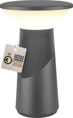 Obrázok produktu pre LED stolná lampa, nabíjateľná stolná lampa, stmievateľná, dotykové ovládanie, vonkajšia, USB, 24 cm, antracitová
