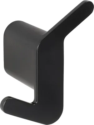 Produktbild von BORGANIC BLACK Doppelkleiderhaken Edelstahl Zink Schwarz 39x68x58 mm für Bad & Küche >> zum Bohren