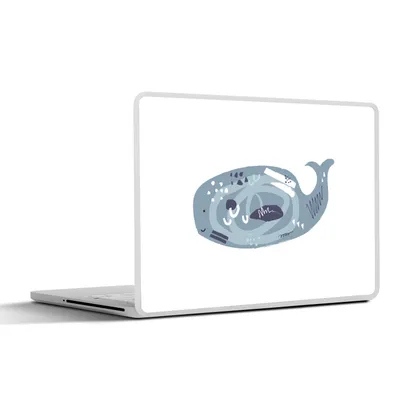 Produktbild von MuchoWow® Laptop Aufkleber Sticker Cover Wal - Grau - Pastell 32.5x23.5 cm - Sticker für Laptop - Selbstklebend