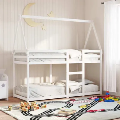 Image de Maison Exclusive - Lit superposé sans matelas blanc 80x200 cm bois de pin massif
