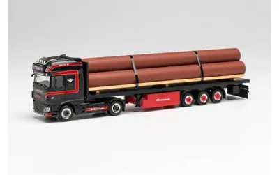 Produktbild von Herpa LKW DAF 106 XF Aerop. SSC Flachbett-SZ Nottelmann mit Ladung 313773