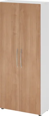 Produktbild von bümö basic Aktenschrank - 5 Ordnerhöhen - Nachbildung: Weiß/Nussbaum