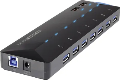Image de Renkforce RF-3806034, USB 3.2 Gen 1 (3.1 Gen 1) Type-B, USB 3.2 Gen 1 (3.1 Gen 1) Type-A, 5000 Mbit/s, Noir, AC, 12 V