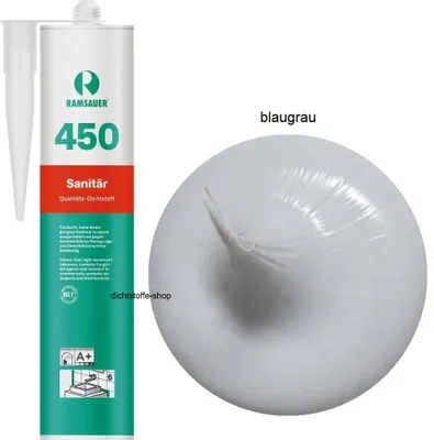 Produktbild von Ramsauer 450 Sanitär 1K Silikon Dichtstoff 310ml Kartusche blaugrau