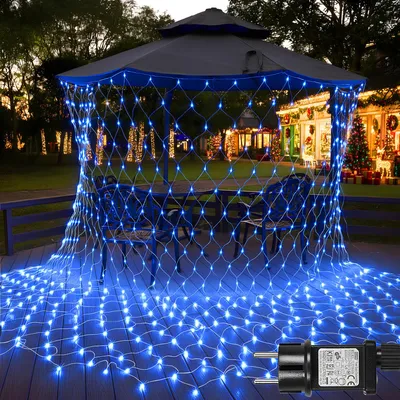 Obrázok produktu pre 6X4m 660 LED rozprávkové svetlá modrá svetelná opona 8 svetelných režimov vnútorná strana dekorácie vianočné svetlá