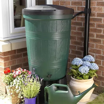 Immagine prodotto di Serbatoio di raccolta dell'acqua piovana verde da 200 litri, con coperchio