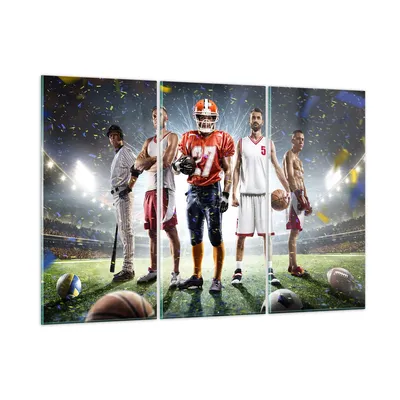 Produktbild von Bilder auf glas - Sport Sportler - 105x70cm - Glasbilder - Wandbilder - Kunstdruck - zum Aufhängen bereit - Wanddekoration aus Glas - Glas Bilder - Wandbild auf Glas - 3 Teile - GCE105x70-3873