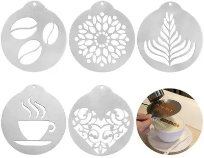 Produktbild von Kaffeeformen und Dekorationsformen für Kekse und Kaffee, herstellbar mit Cappuccino-Chocoladeformen.
