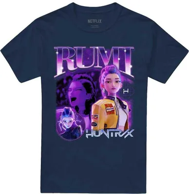 Productafbeelding van K-Pop Demon Hunters - "Huntr/X" T-shirt voor heren/dames, uni model, TV20370 (XL) (Marineblauw)