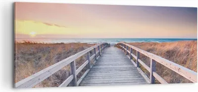 Produktbild von Bild auf Leinwand - Leinwandbild - Einteilig - Weg Meer Brücke - 100x40cm - Wand Bild - Wanddeko - Wandbilder - Leinwanddruck - Bilder - Wanddekoration - Leinwand bilder - Wandbild - AB100x40-4948