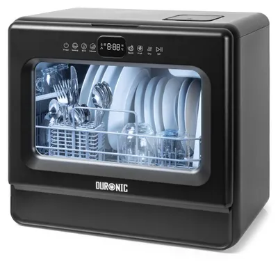 Produktbild von Duronic DW10 BK Spülmaschine, Mini Geschirrspüler bis 6 Personen, Tischgeschirrspüler mit 5 Liter Tank, Minispülmaschine für Singles, 6 Programme