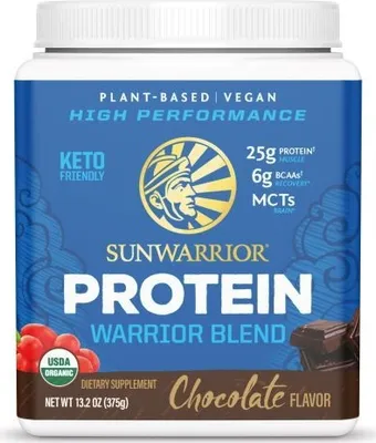 Produktbild von Sunwarrior Warrior Blend Organic (375g) Chocolate - Eiweie - Veganes Eiwei