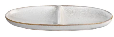 Obrázok produktu pre ASA Aperitifteller 2-geteilt, oval, sand  20 x 10 cm, h. 2,2 cm