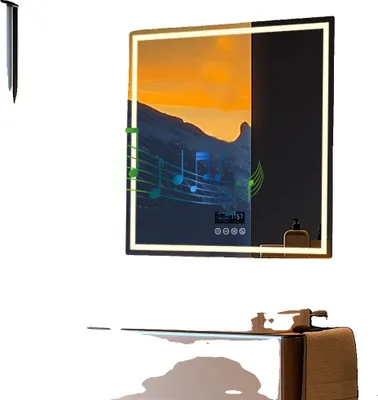 Produktbild von LED-Badezimmerspiegel, Bluetooth-Lautsprecher, Anti-Beschlag-Funktion, 3 Farbtemperaturen