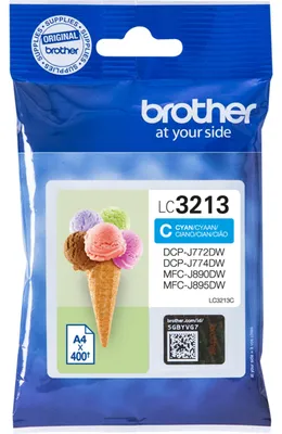Produktbild von Brother LC-3213C Tintenpatrone (400 Seiten, geeignet für Brother DCP-J772DW, DCP-J774DW, MFC-J890DW, MFC-J895DW) cyan, XL