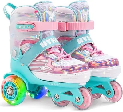 Produktbild von Famanu Rollschuhe für Mädchen mit Leuchtenden Rädern - Verstellbar und Stabil für Anfänger