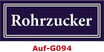 Produktbild von 2 Stück Gewürzaufkleber Rohrzucker 40x16mm Gewürzetiketten Sticker Lebensmittel (Auf-G094)