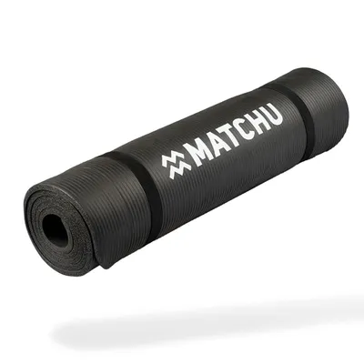 Produktbild von Matchu Sports Yogamatte 180x60x0.9 cm Rutschfest, Leicht, Schwarz, Gymnastikmatte, Fitnessmatte, Pilatesmatte, Sportmatte, Yoga Matte, Trainingmatte