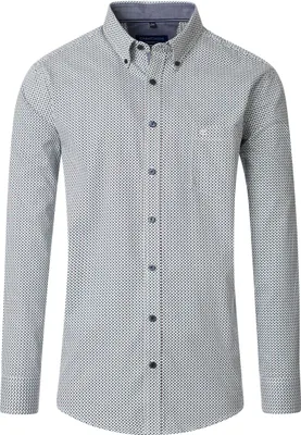 Produktbild von CASAMODA Herren Freizeithemd Langarm Button-Down Comfort Petrol gemustert XL
