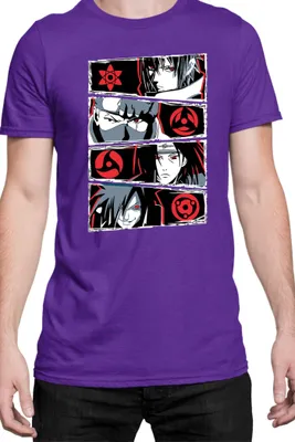 Obrázok produktu pre Mužské Tričko Naruto Sharingan Users, Man M / Fialová