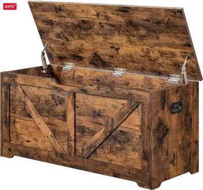 Produktbild von Hoppa! | Schuhbank | Landhausstil Sicherheitsscharniere 100x40x46cm Vintage Braun