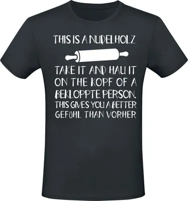 Produktbild von Sprüche T-Shirt Herren This Is A Nudelholz schwarz M