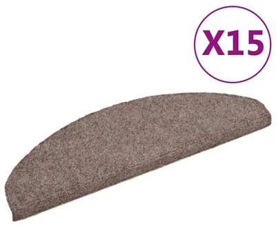 Immagine prodotto di vidaXL Tappetini autoadesivi 15 pezzi 65x21x4 cm Marrone chiaro Semicircolare Grande