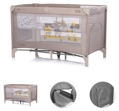 Produktbild von Chipolino Reisebett Ariel, 2 Ebenen, Tragetasche, Seiteneingang, Seitentasche beige/braun