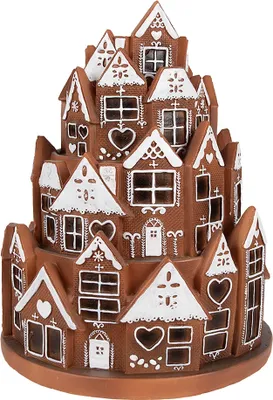 Produktbild von Clayre & Eef Lebkuchenhaus mit LED Ø 21x26 cm Braun Polyresin