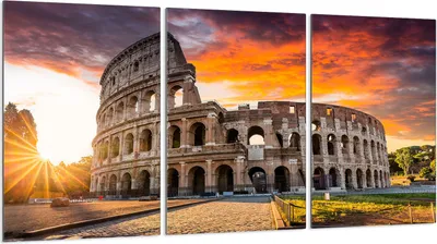 Obrázek produktu pro Krycí desky sporáku 3 kusy 30x52 Skleněný kryt varné desky, krajina Colosseum