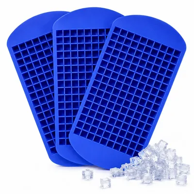 3 Mini-Silikon-Eiswürfelformen, 160 Fächer, blau