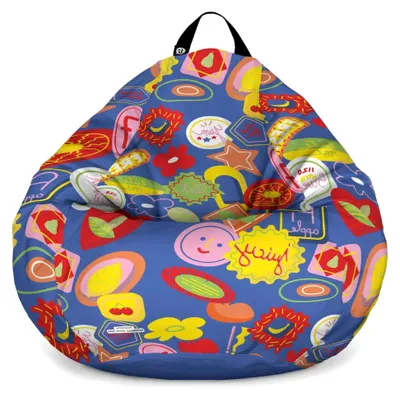 Produktbild von Updeco Sitzsack-Sessel Birne L, Titus (Stickers Blue)