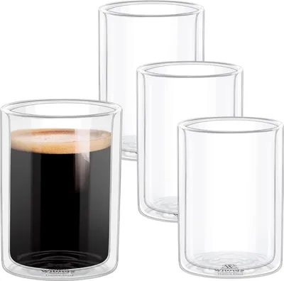 Zdjęcie produktu dla Szklanka Wilmax z podwójną ścianką, 400 ml, zestaw 4 sztuk, WL-888785/A4