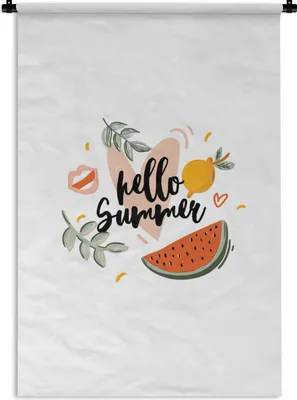 Produktbild von MuchoWow® Wandteppich Wandbehang Sommer - Zitrone - Blätter 90x135 cm Tapisserie Dekoration Wandtuch - Baumwolle - Wandskulptur