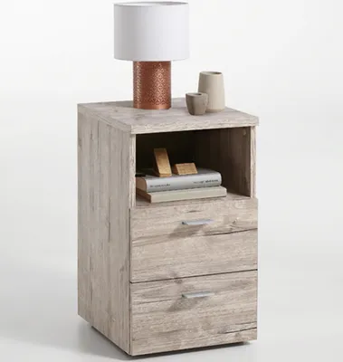 Produktbild von Nachtkommode Nachttisch Nachtkonsole Bettkommode Nachtschrank Nako "Katharyn I" Sandeiche