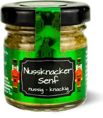 Produktbild von Mini Glas Nussknacker "nussig knackig", 30 ml
