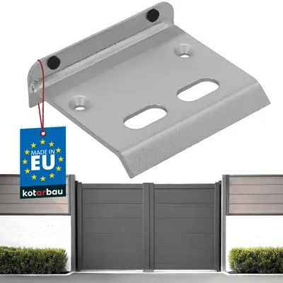 Produktbild von KOTARBAU® Schließblech für Gartentor 16cm Toranschlag für Pforten Winkelschließblech zum Anschrauben Anschlagblech Lappenschließblech Stahl Silber