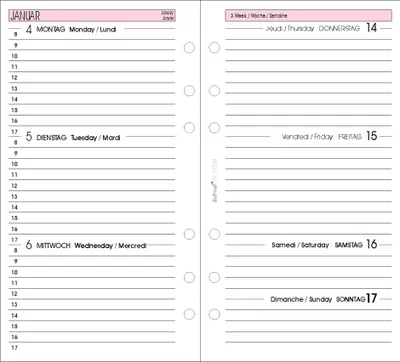 Produktbild von bind Ersatzkalender 2024 für Terminplaner A6 Modell 10603 Wochenkalender