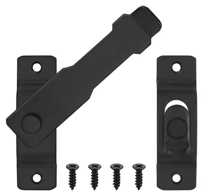 Produktbild von Türriegel aus Edelstahl, schwarz, Schiebetürschloss, kleiner Schieberiegel, Torriegel, Verriegelungsbolzen, Klapptürriegel, Scheunentorriegel, Türschloss für Tür und Fenster