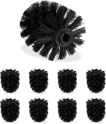 Produktbild von Bürstenkopf für Toilettenbürste – Set mit 18 Stück – Ersatz-Toilettenbürstenkopf – Kunststoff – 12 mm – Durchmesser: 8 cm – Toilettenbürstenkopf – Schwarz