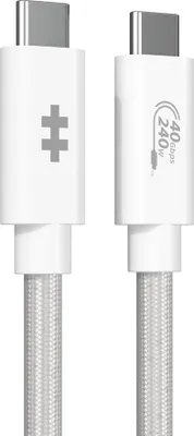 Image de Hyper HyperDrive USB4 Performance câble (1.2m) – Transfert de données à 40Gbps – Puissance de charge de 240W – Résolution vidéo 8K@60Hz et 4K@144Hz - Blanc