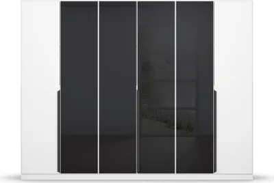 Produktbild von Drehtürenschrank Artemis | mit Glastüren | alpinweiß / basalt grau