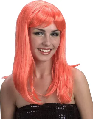 Produktbild von Hexen-Langhaarperücke mit Pony für Damen orange