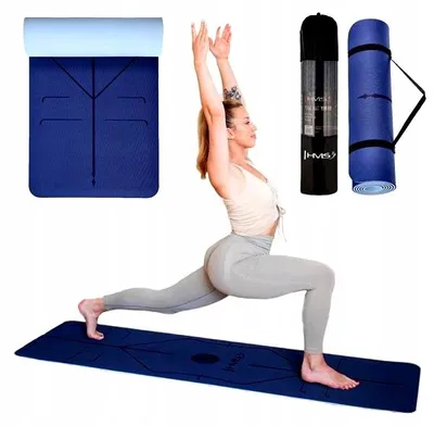 Produktbild von HMS YM10 Yogamatte TPE Dunkelblau Rutschfest Komfortabel