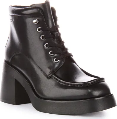 Zdjęcie produktu dla Vagabond Brooke Women's Lace-up Leather Block Heel Ankle Boot With Zip Black - 8 United Kingdom - 41 EU - 11 US / Black