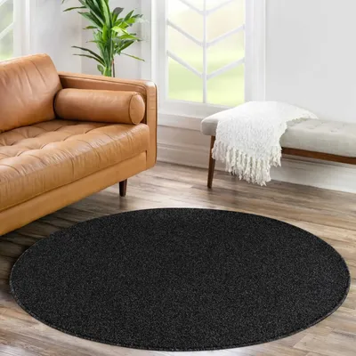 Produktbild von Teppium Teppich Wohnzimmer Kurzflor Uni Design, Pflegeleicht & Modern, Für Schlafzimmer Flur, Grösse: 120 cm Rund