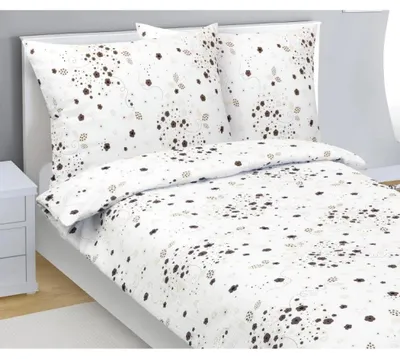 Obrázek produktu pro Krepové povlečení - 140x220 cm. 70x90 - hnědá,bílá