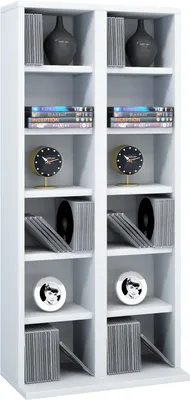 Immagine prodotto di Scaffale per CD in legno | Scaffale CD con spazio per 204 CD o 72 DVD o 40 Video | Dimensioni: H. 92 x W. 42 x D. 20 cm | Elegante scaffale CD/DVD | Scaffale Blu ray - Milano