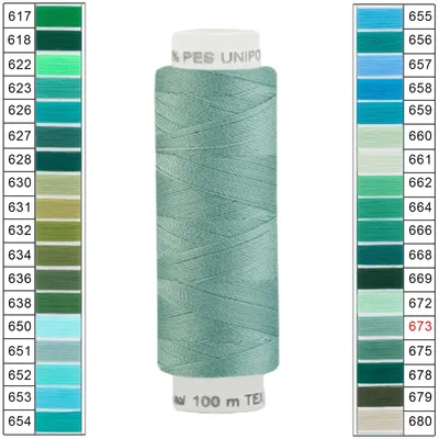 10 x 100m / 10 Spulen Unipoly 120 TEX14x2 Nähgarn petrol