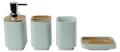 Immagine prodotto di Omgoods - Set da bagno da 4 pezzi con dispenser per sapone e porta spazzolini
